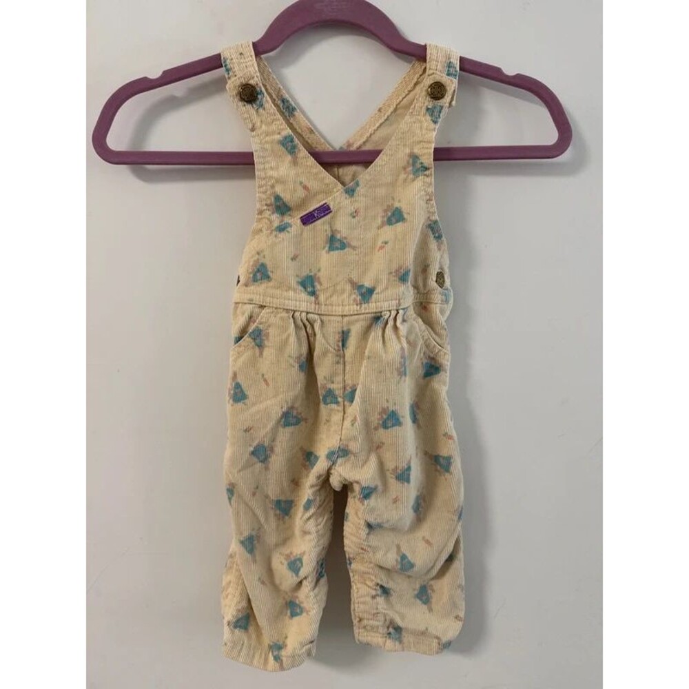 Vintage Paper Tag Made in the USA Oshkosh Yellow Rabbit Overalls